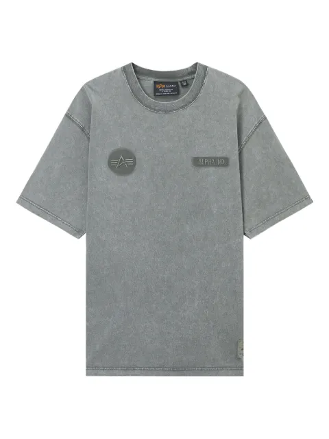 Alpha Industries logo-patch embroidered T-shirt Grey AITE0031