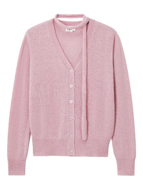 b+ab tie-neck V-neck cardigan Pink 5F307AS