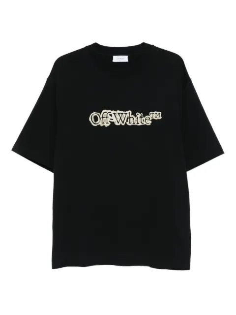 Off-White logo-logo T-shirt Black OMAA120F25JER00G1019
