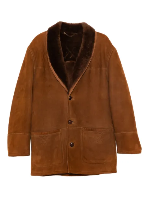 A.N.G.E.L.O. Vintage Cult 1990s shearling-trim coat Brown AN390CA