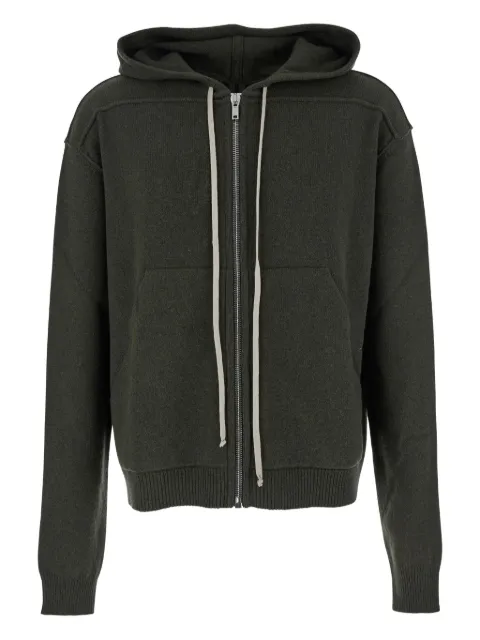 Rick Owens zip-up knit hoodie Green RU02E1614WSBR