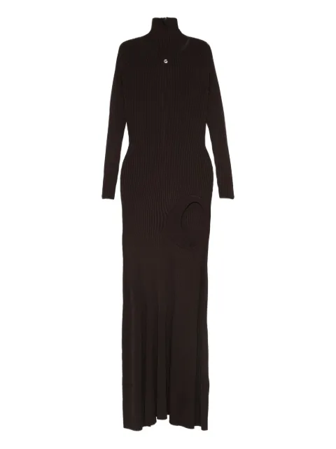 Coperni ribbed cut-out dress Brown COPML155Y3011