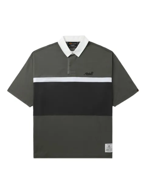 Alpha Industries panelled rugby polo shirt Green AIPO1097