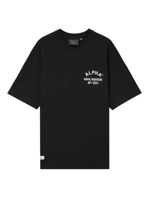 Alpha Industries print-detail cotton T-shirt Black AITE0036