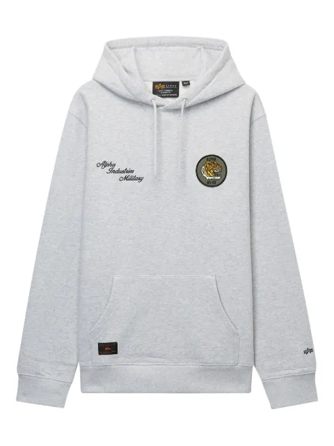 Alpha Industries embroidered-logo hoodie Grey AISW1133