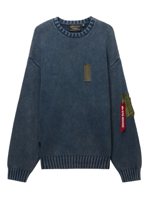 Alpha Industries pocket-patch crew-neck sweater Blue AIKN1144