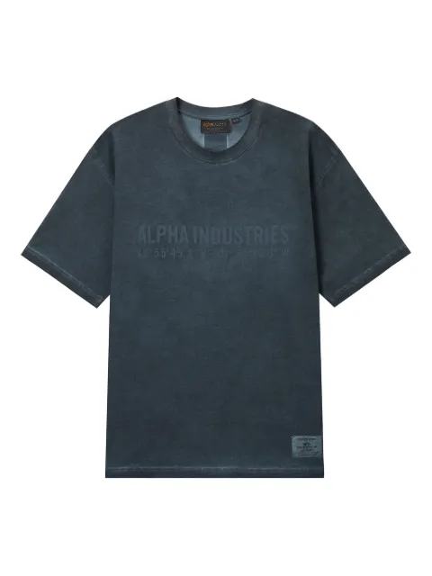 Alpha Industries logo-print crew-neck T-shirt Blue AITE0043