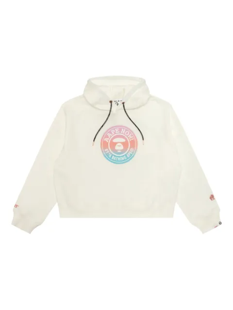 A BATHING APE® logo-print hoodie White ASWD319XXP