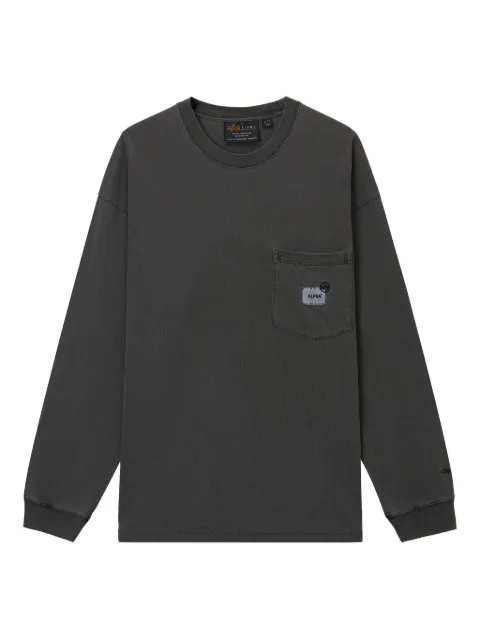 Alpha Industries pocket-detail long-sleeve T-shirt Grey AILT0046