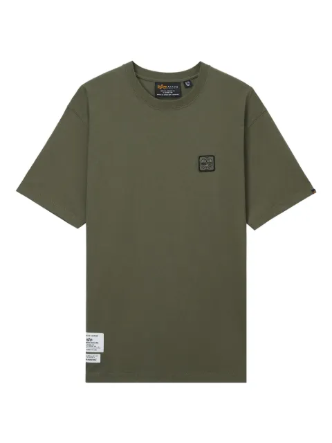 Alpha Industries logo-patch cotton T-shirt Green AITE0028