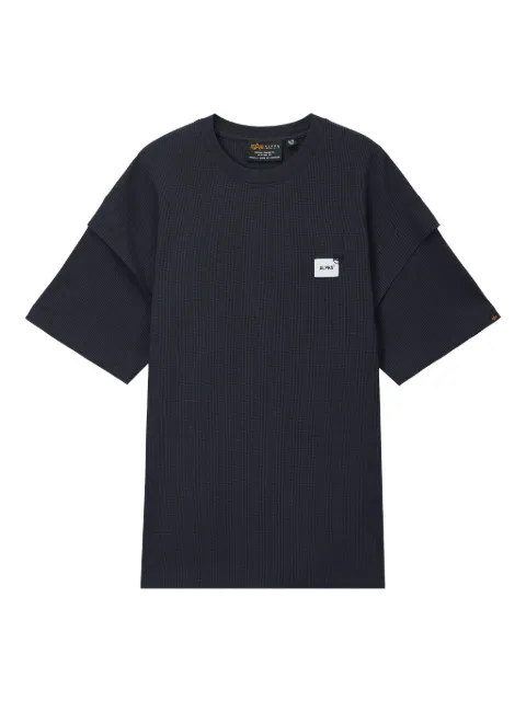 Alpha Industries double-layered waffle-knit T-shirt Grey AITE0045