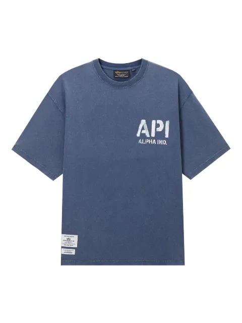 Alpha Industries logo-print cotton T-shirt Blue AITE0041