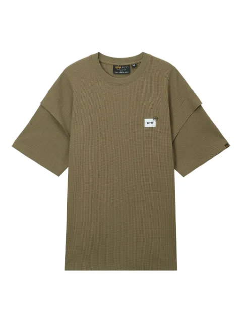 Alpha Industries double-layered waffle-knit T-shirt Neutrals AITE0045