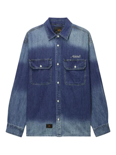 Alpha Industries ombre-effect denim shirt Blue AIST1123
