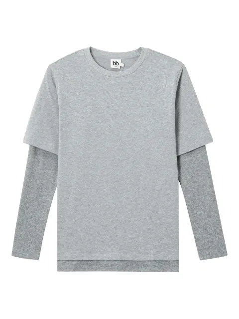 b+ab layered cotton T-shirt Grey 5F611AS