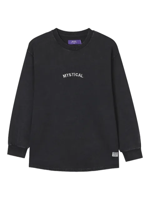 aftermaths embroidered long-sleeve sweater Black AFMSWM01358X