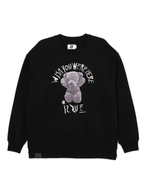 izzue graphic-print cotton sweatshirt Black IZXSWM00160XPBKX