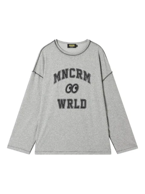 Mini Cream graphic-print cotton top Grey 5FM611A