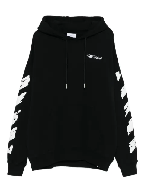 Off-White brush-stroke hoodie Black OMBB085F25FLE00G1001