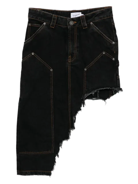 Vaquera asymmetric denim skirt Black VAQ10S002