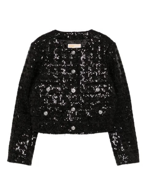 Michael Michael Kors sequin-embellished tweed jacket Black MF510CAJSD