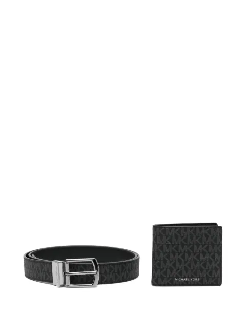 Michael Kors monogram wallet and belt set Black 39S4LBLN4B