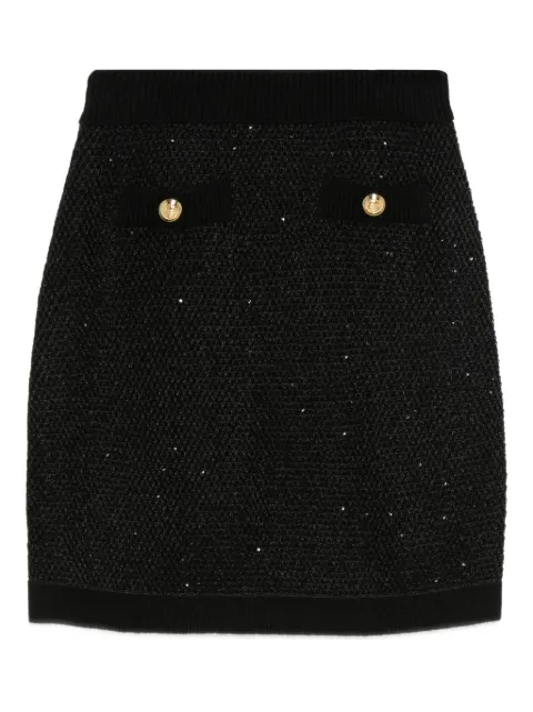 Elisabetta Franchi button-embellishment skirt Black GK23T57E2