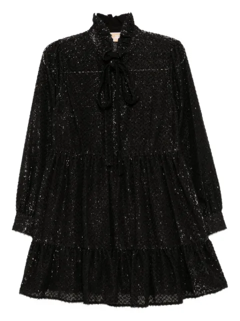 Michael Kors metallic-clip jacquard mini dress Black MF5838YJTN