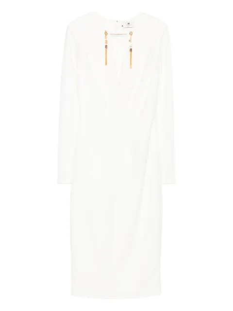 Elisabetta Franchi tassel-embellished v-neck dress White AB80557E2