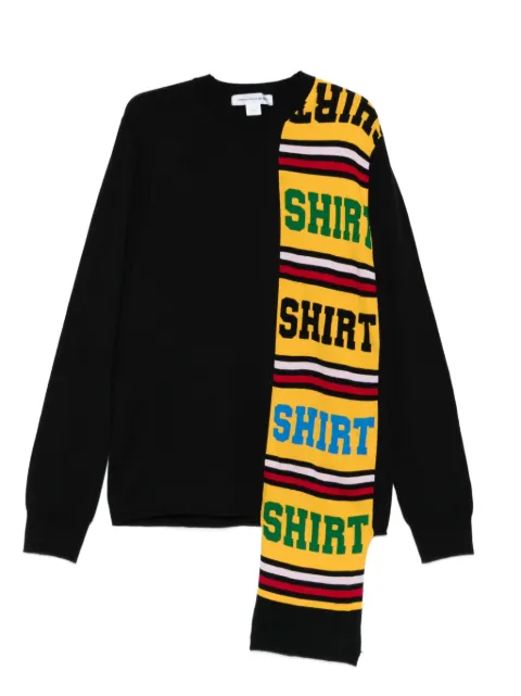 Comme Des Garçons Shirt panelled shirt-detail sweater Black FPN003W25