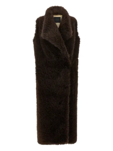 B&B COUTURE collared sleeveless coat Brown BEARBROWN