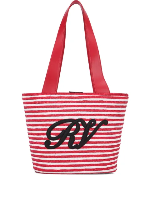 Roger Vivier small striped beach bag Red RBWAOVK0200UBX