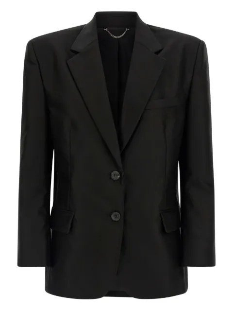 Magda Butrym flower-appliqué single-breasted blazer Black 121725BLACK