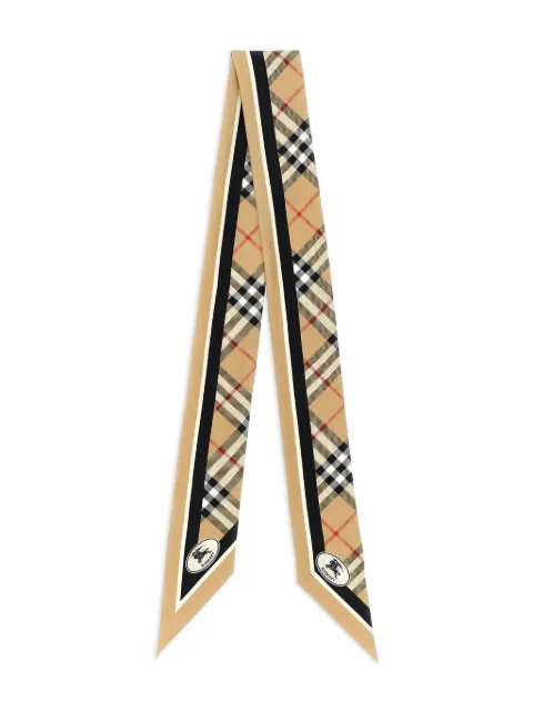 Burberry skinny Check silk scarf Neutrals 8114238