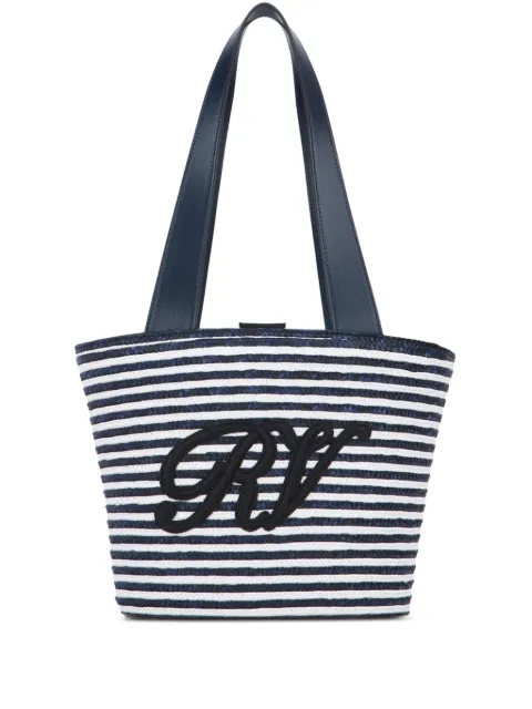 Roger Vivier small striped beach bag Blue RBWAOVK0200UBX