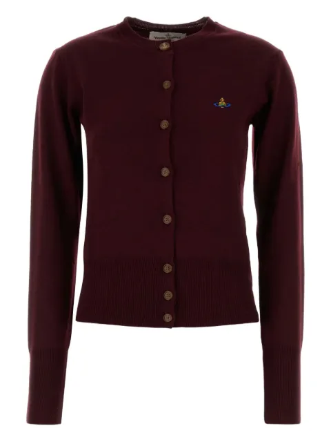 Vivienne Westwood orb-embellished virgin-wool cardigan Red 1803002PY0006