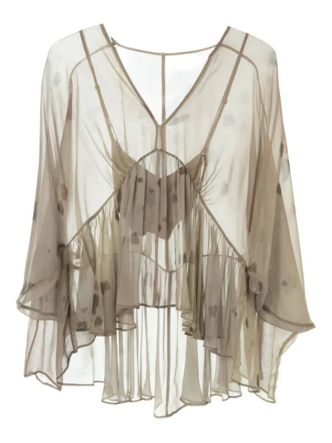 YANGKEHAN ruffled blouse Neutrals YKH25ATOP396F