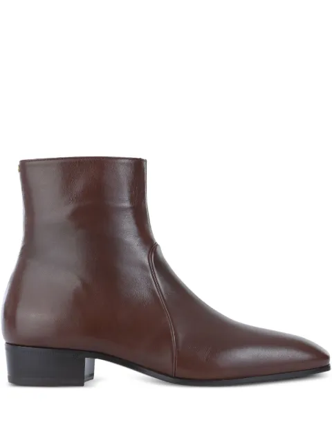 Valentino Garavani 30mm leather zip boots Brown YS0K02DQX