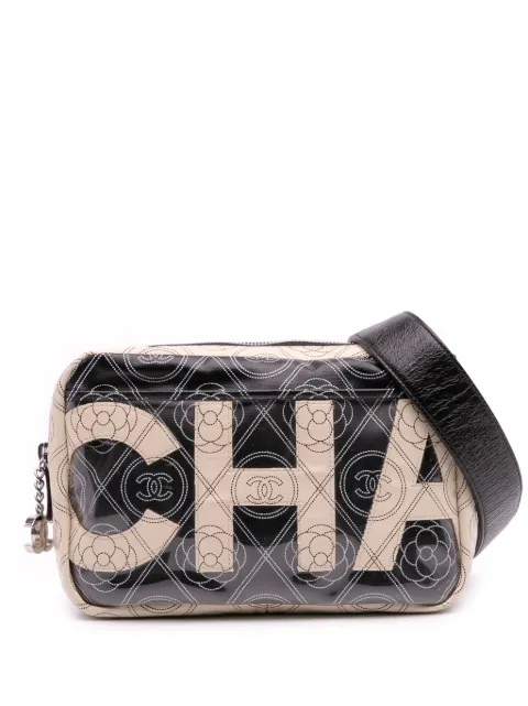 CHANEL Pre-Owned 2018 Coated Canvas Camellia Logo Camera Bag crossbody bag White 1YLE2DNQPFFVT4PH