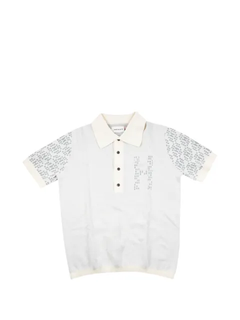 Honor The Gift knit pattern polo shirt White HTG240148
