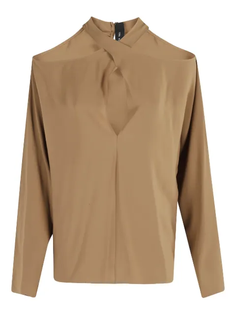 Federica Tosi keyhole-neckline blouse Brown 31103304097