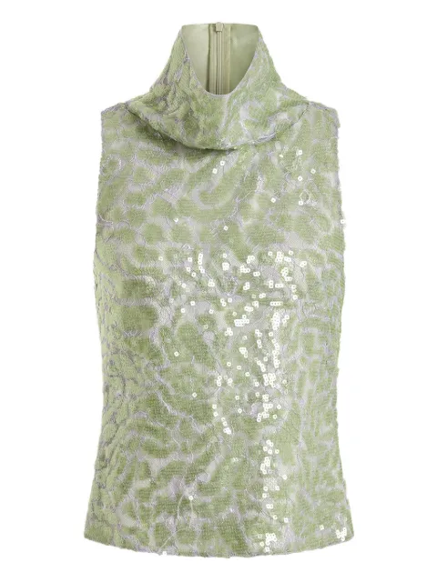 16Arlington Acari lace sequinned top Green T411AW2504