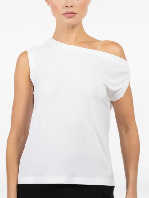 Norma Kamali draped shoulder top White KK2206PL143BSC