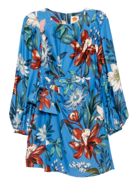 FARM Rio Surreal flowers wrap dress Blue 328918