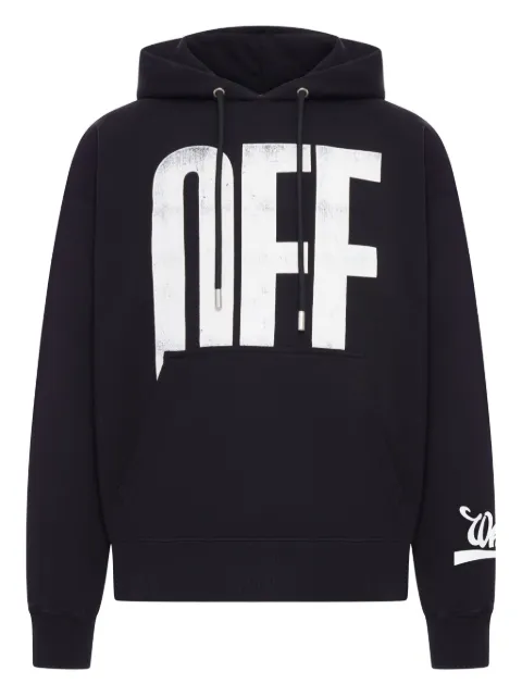 Off-White print hoodie Black OMBB085F25FLE00Q1001
