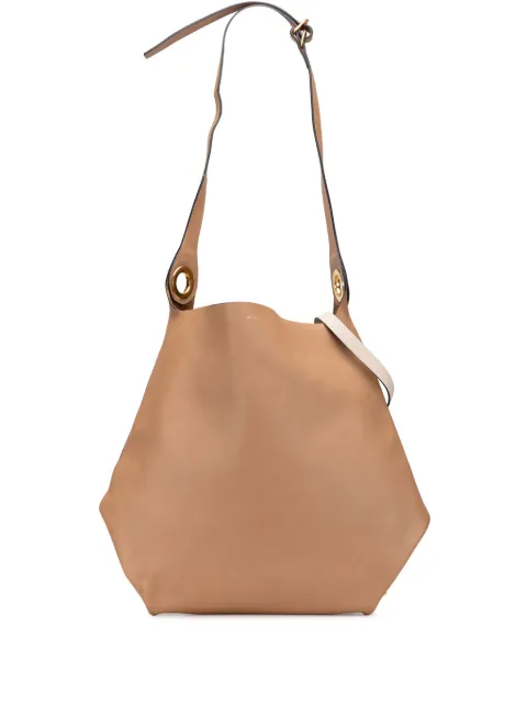 Burberry Pre-Owned 2000-2017 Bicolor Calfskin Grommet Hobo satchel Brown 67T47L1854MM2JK3