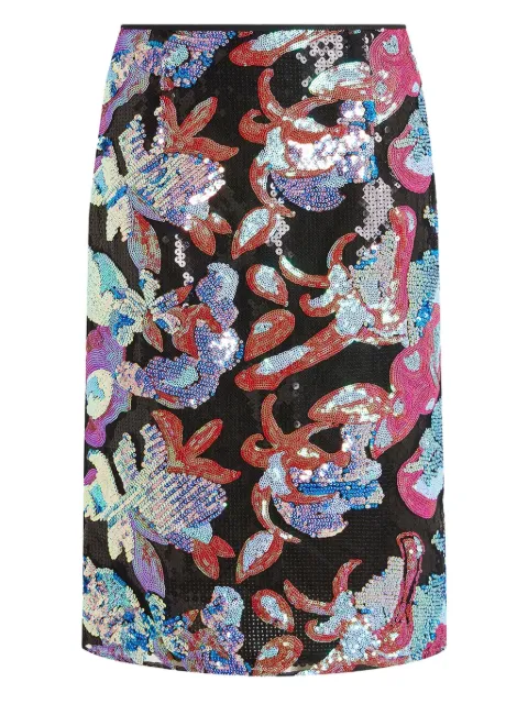 16Arlington Elice sequinned midi skirt Black SMD177AW2501