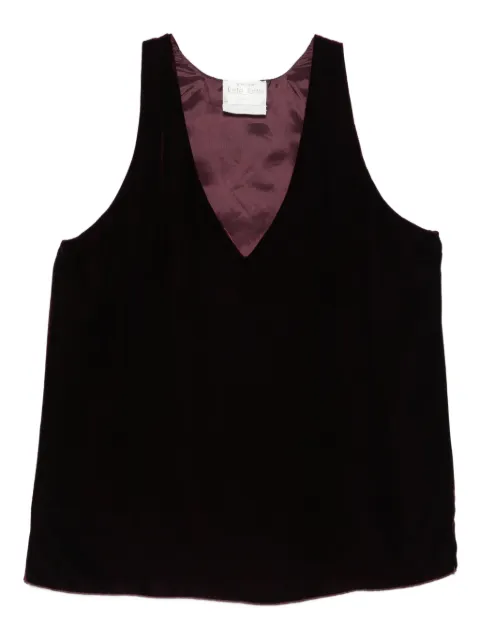 Forte Forte velvet V-neck top Red 14347MYTOP