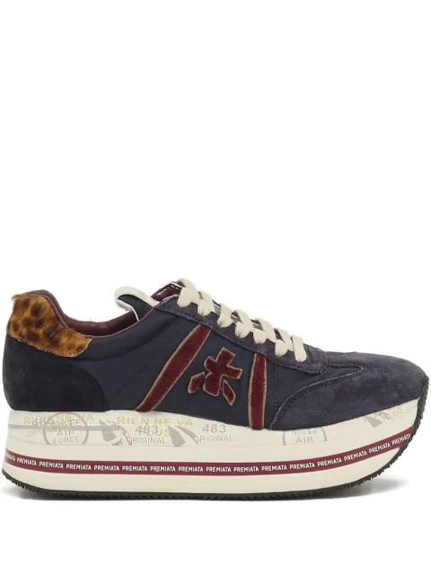 Premiata leopard-print suede sneakers Blue BETH7743