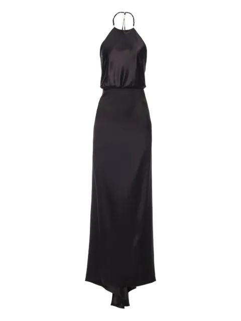 IL VOLO Jewel halterneck train dress Black JEWELDRESS
